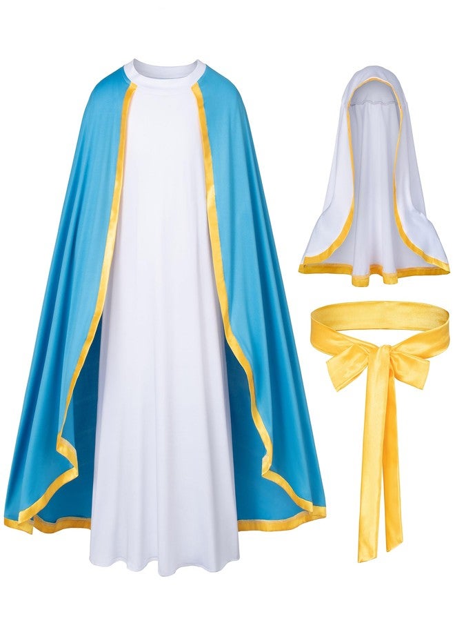 Irtysh Classic Girl Biblical Religious Virgin Mary Costume Fancy Dress Costume Headwrap Hat Waist Rope Set(150) - Image 4